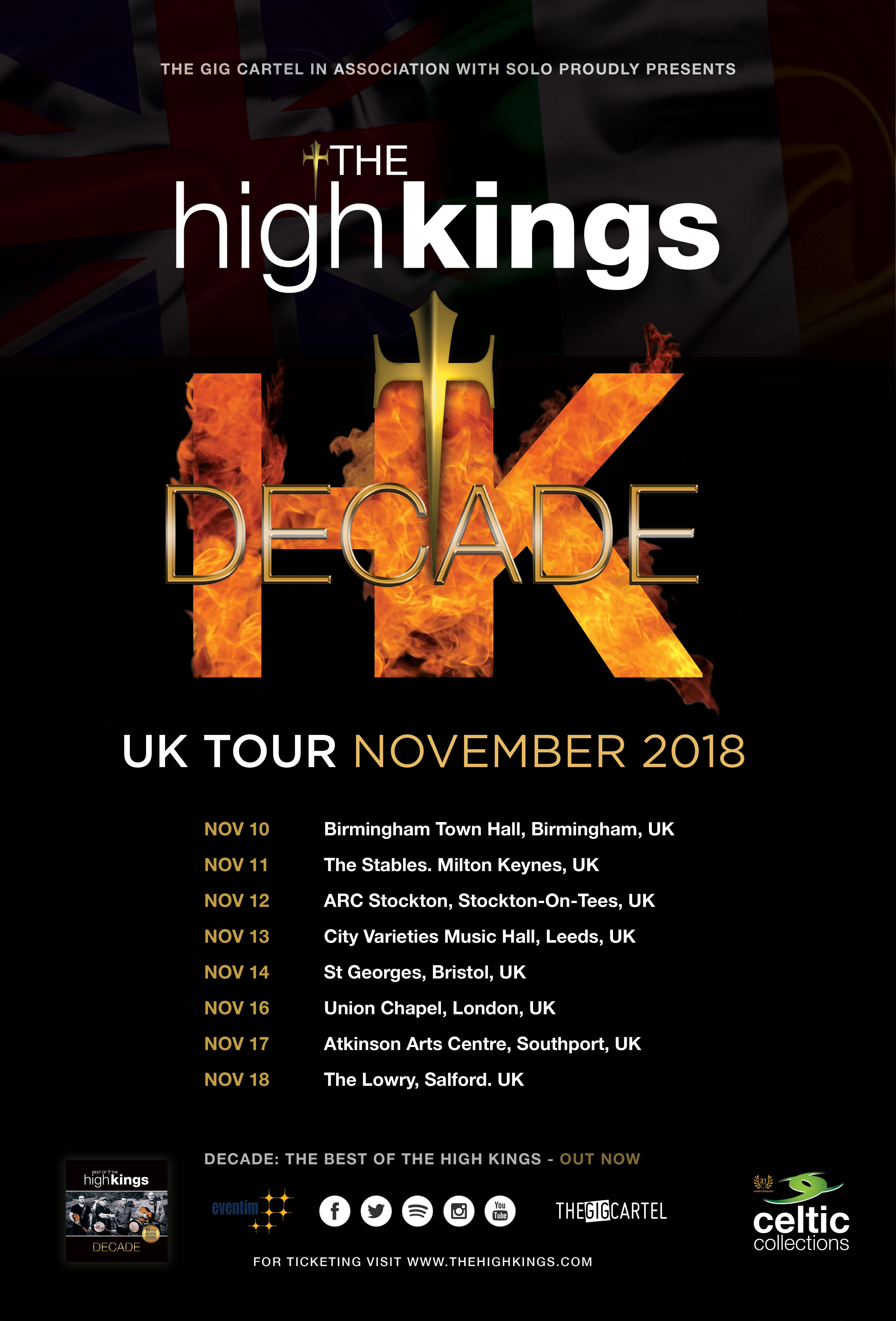 The High Kings Announce their biggest UK Tour to Date! Whats On South